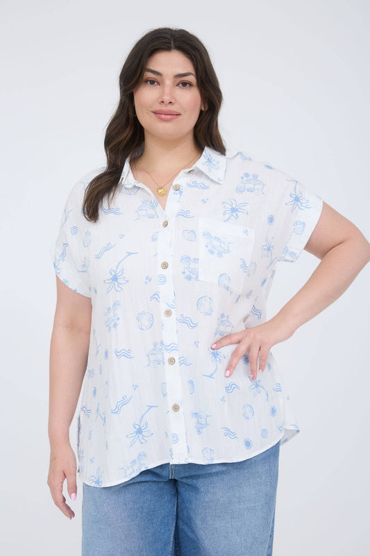 Sun Chaser Plus Printed Collared Shirt