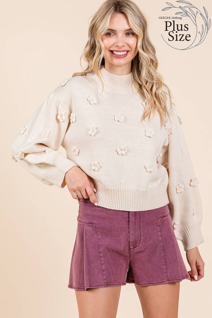 Flower Embroidered Sweater