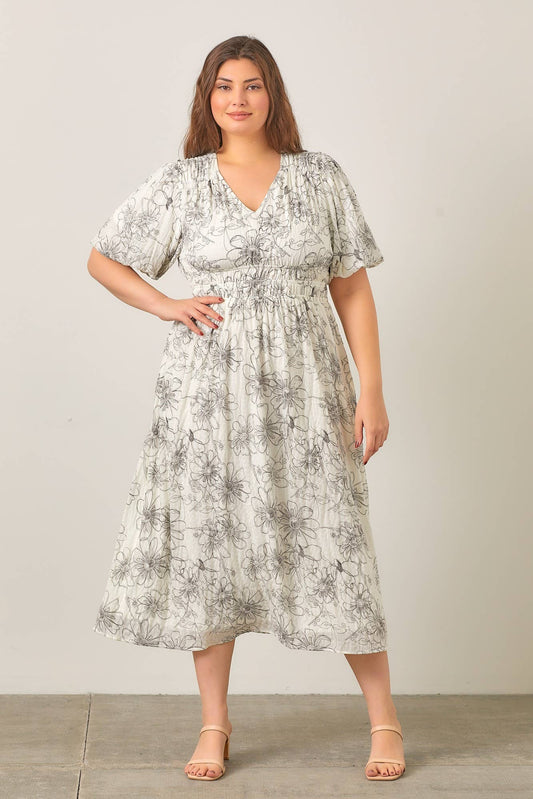 Olivia Crinkle Midi Dress