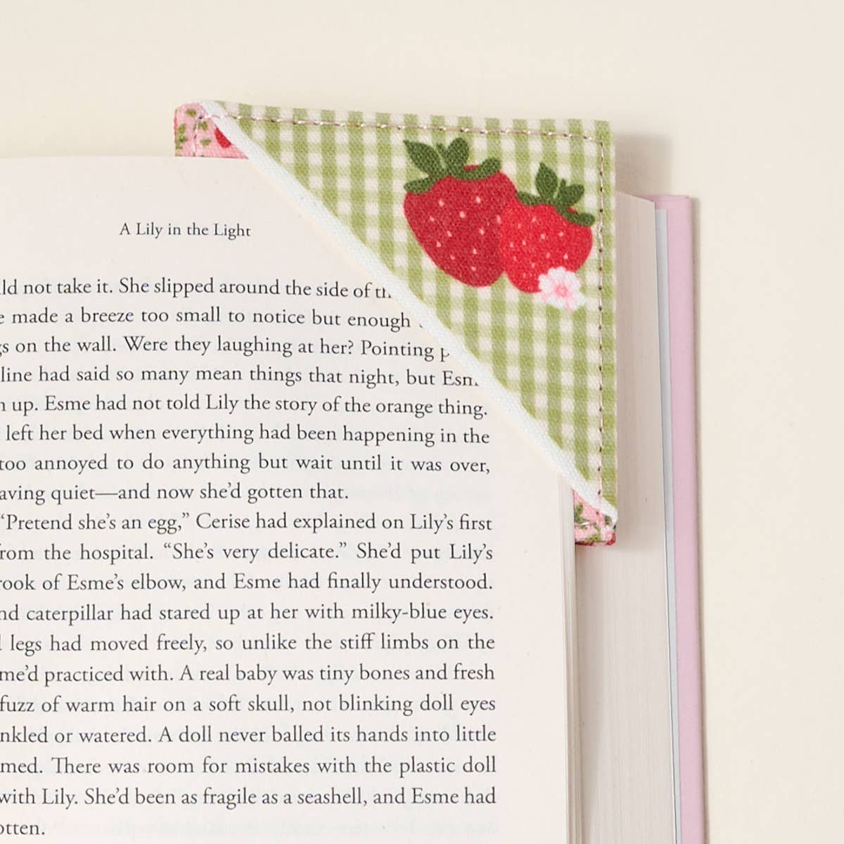 Strawberry Corner Fabric Bookmark