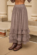 Maddy Plaid Ruffled Midi Skirt