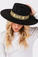 Embroidered Strap Fedora Hat