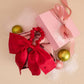 Holiday Satin & Rhinestone Bow Scrunchie