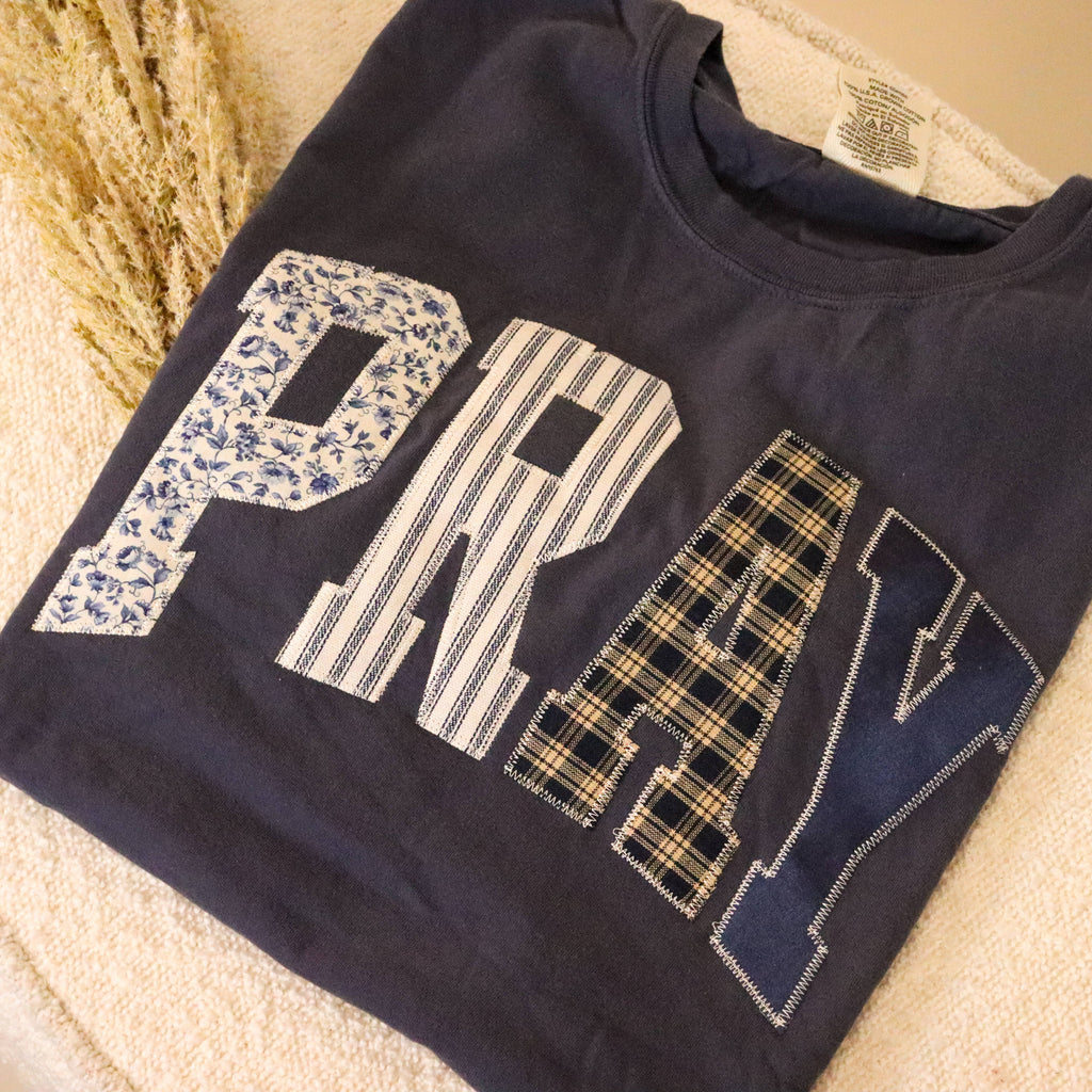 Denim Pray Graphic Tee