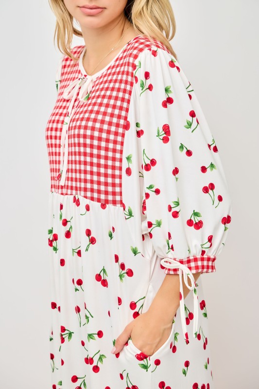 Cherry Gingham Dress