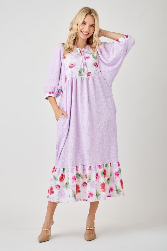 Isabel Contrast Midi Dress