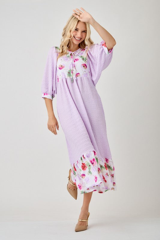 Isabel Contrast Midi Dress