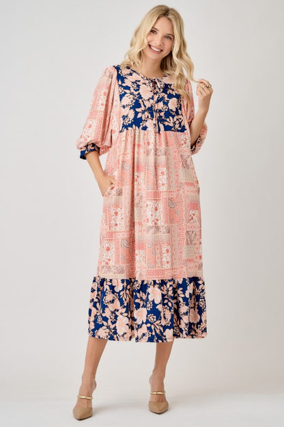 Aubrielle Contrast Midi Dress