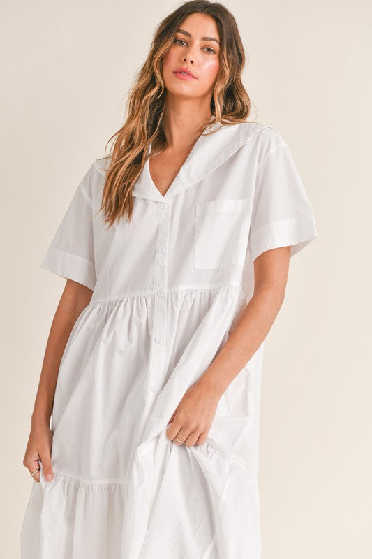 Evie Cotton Poplin Midi Dress