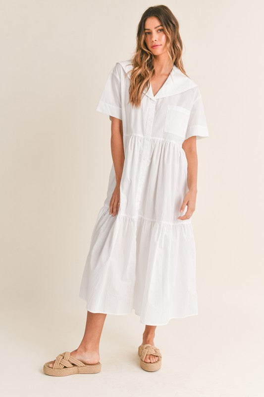Evie Cotton Poplin Midi Dress