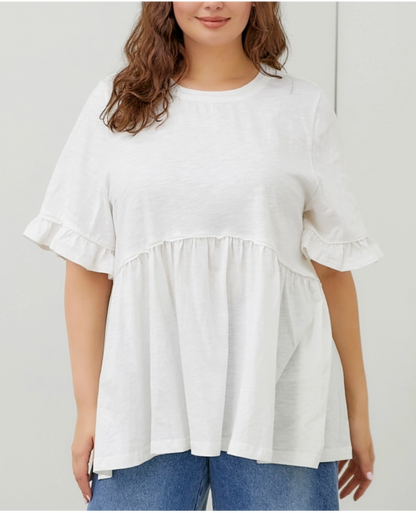 Becky Ruffle Sleeve Peplum Top